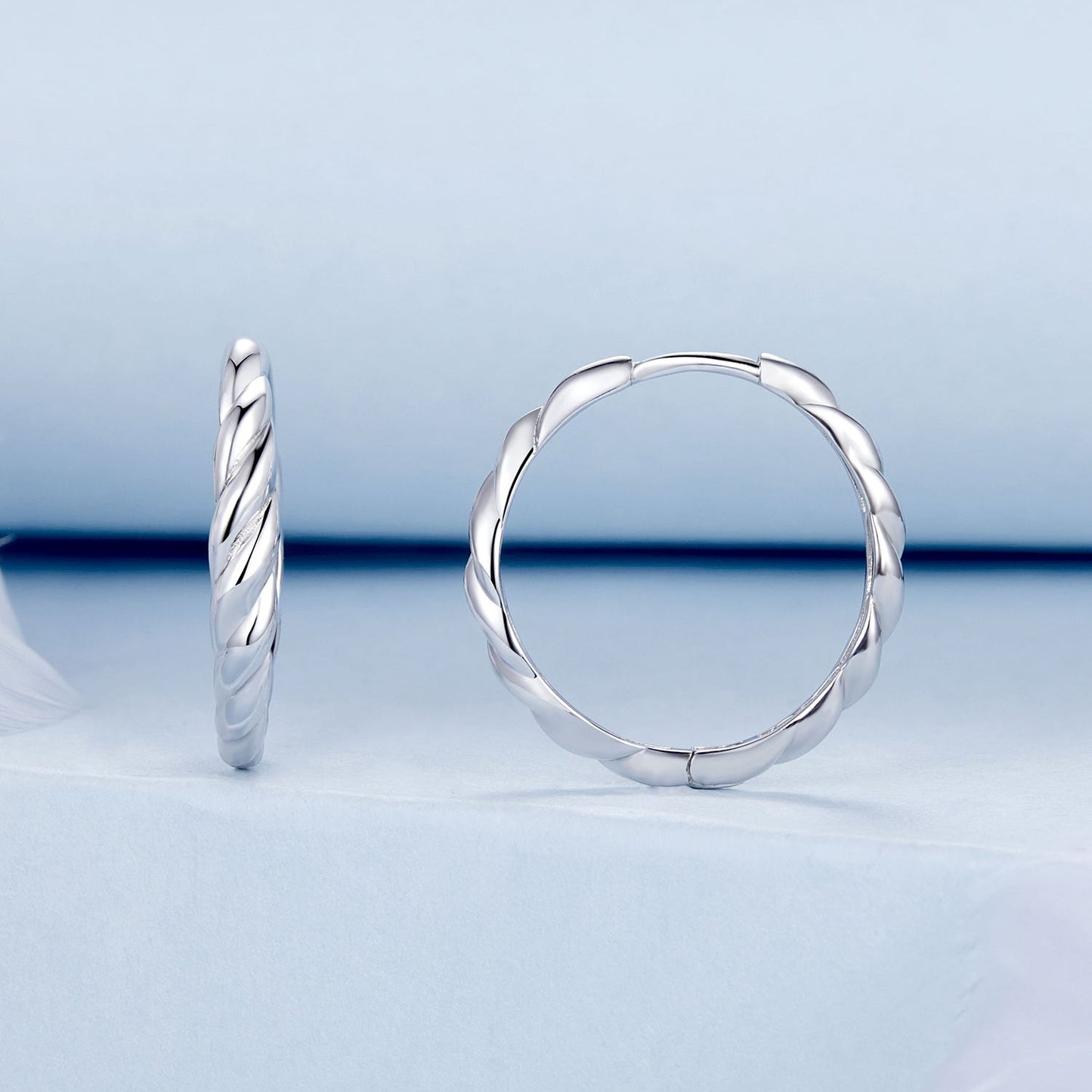 925 Sterling Silver Plated White Gold Earrings for Women - Size 11*3mm