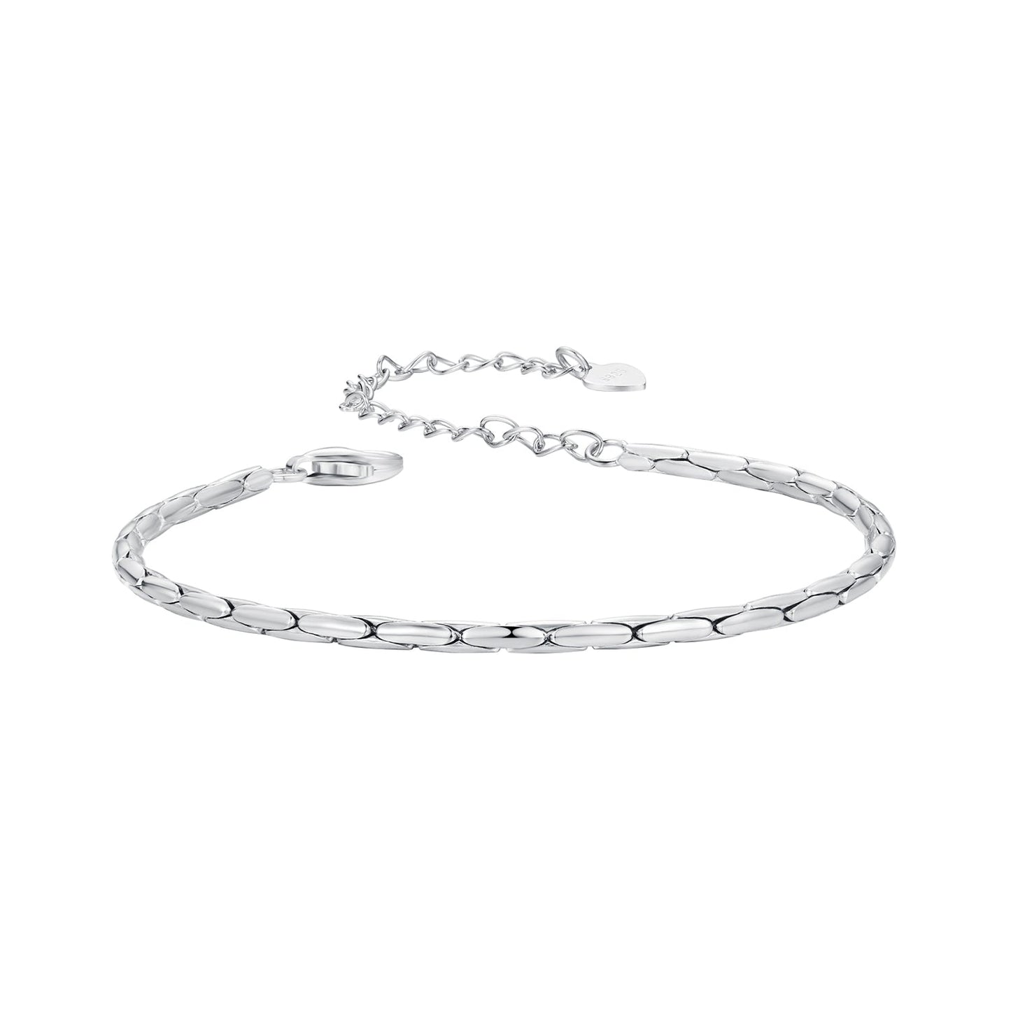925 Sterling Silver + White Gold Plated Bracelet