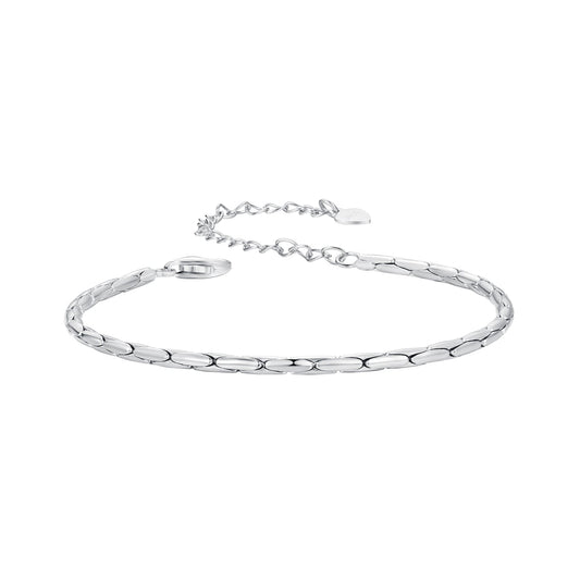 925 Sterling Silver + White Gold Plated Bracelet