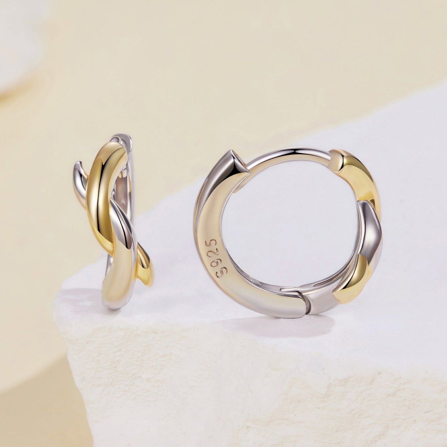 925 Sterling Silver White Gold Plated Earrings