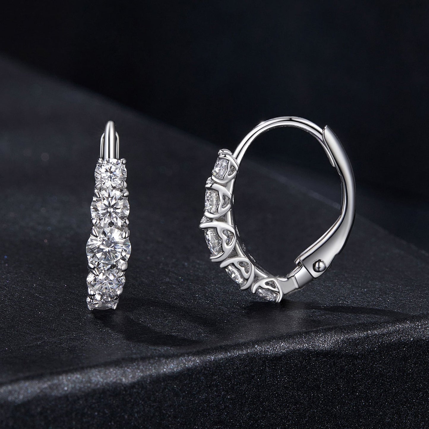 925 Sterling Silver Moissanite Earrings 13*4mm for Women