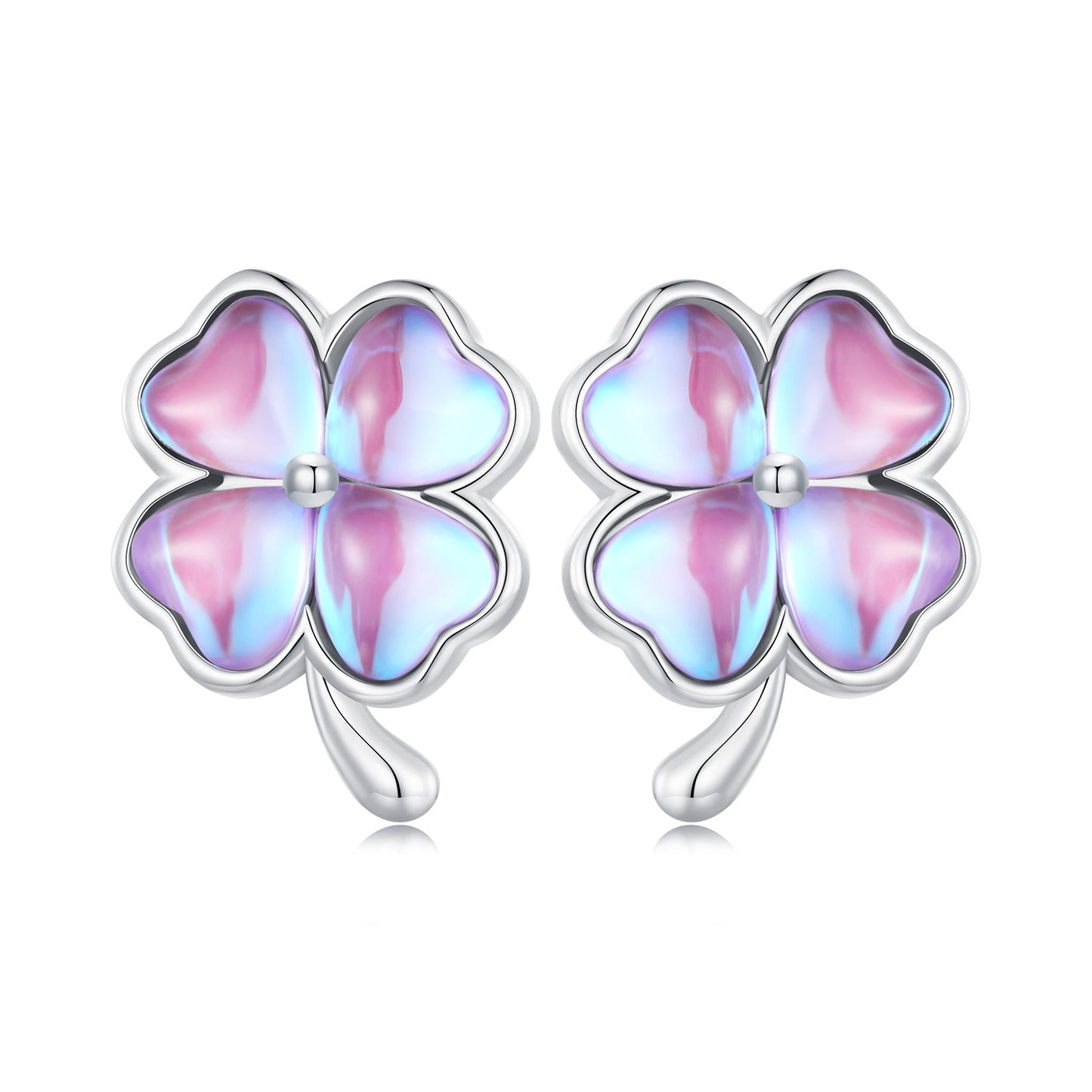 925 Sterling Silver Transparent Glass Earrings for Women
