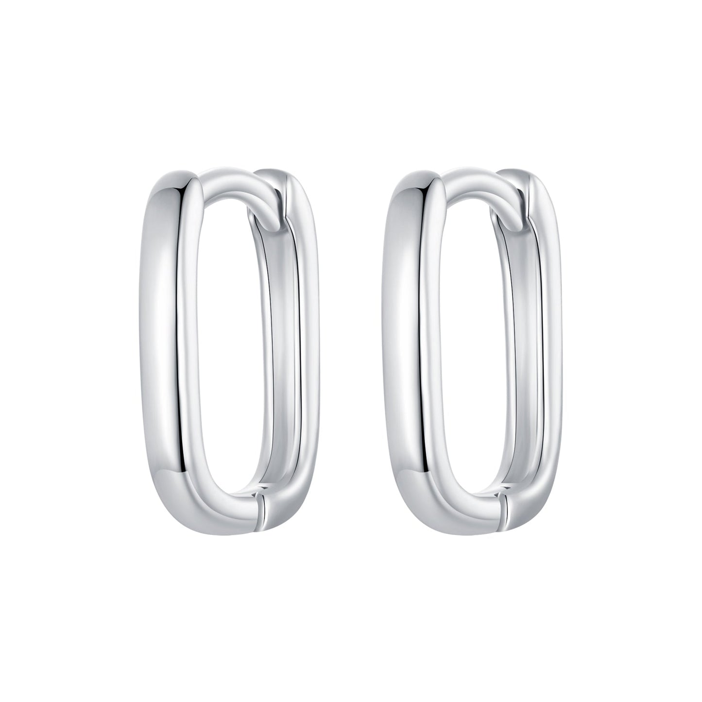 925 Sterling Silver Earrings 10*2mm with White Gold Plating for Women