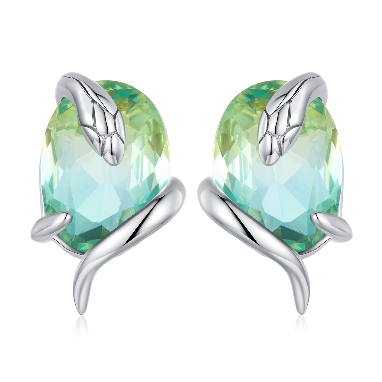 925 Sterling Silver Transparent Glass Earrings for Women