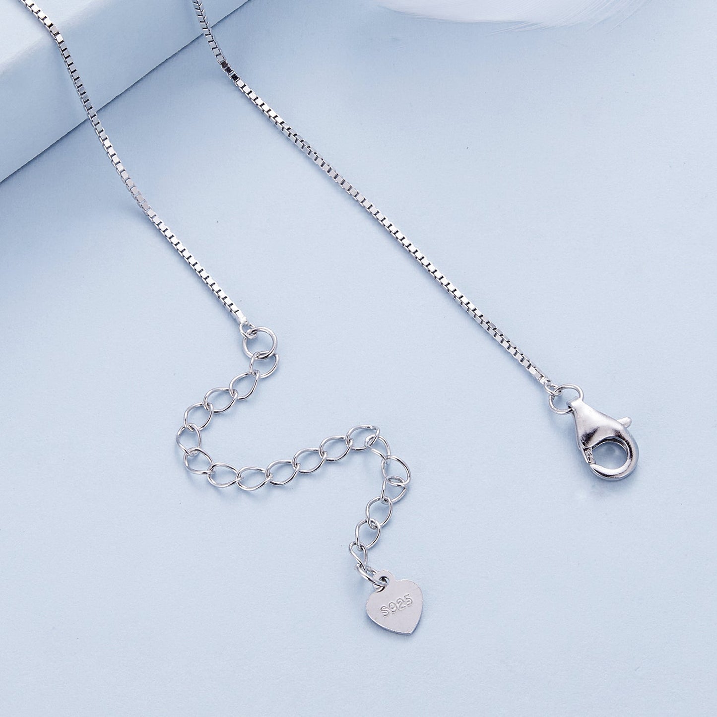 925 Sterling Silver Necklace with Pavé Setting CZ & Plated Gold - 400mm Length