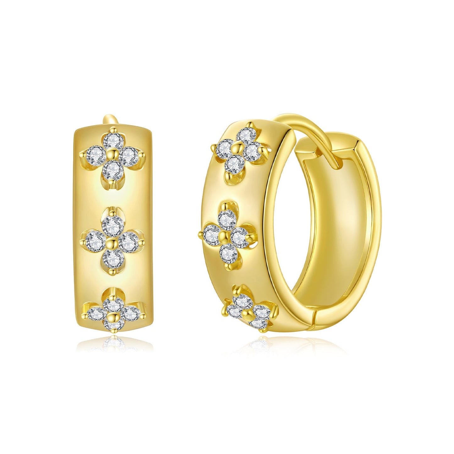 925 Sterling Silver 0.009 Carat Moissanite Hoop Earrings for Women