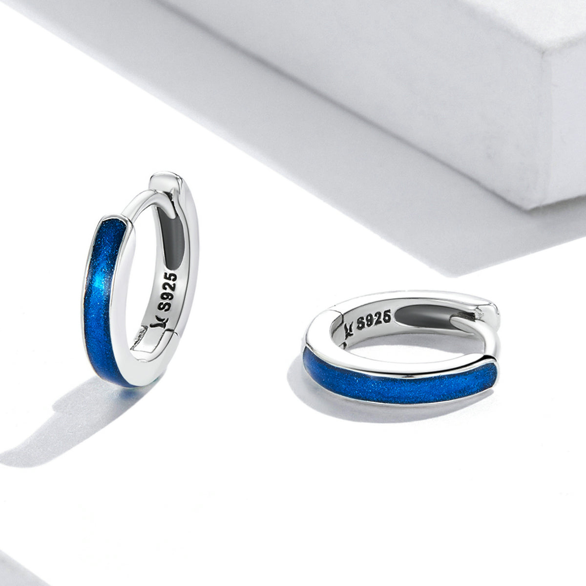 S925 Oxidized Silver Enamel Earrings