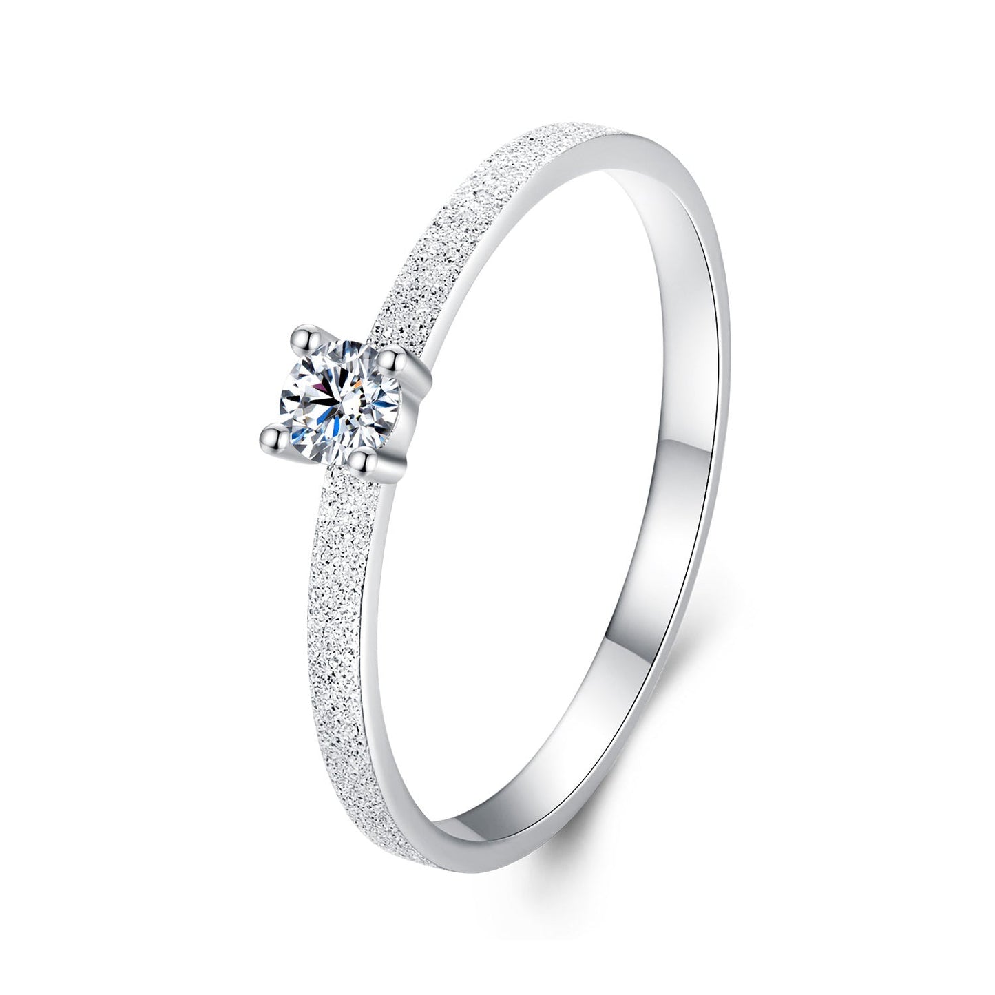 925 Sterling Silver & Moissanite Size 6 Ring with 0.1ct Moissanite