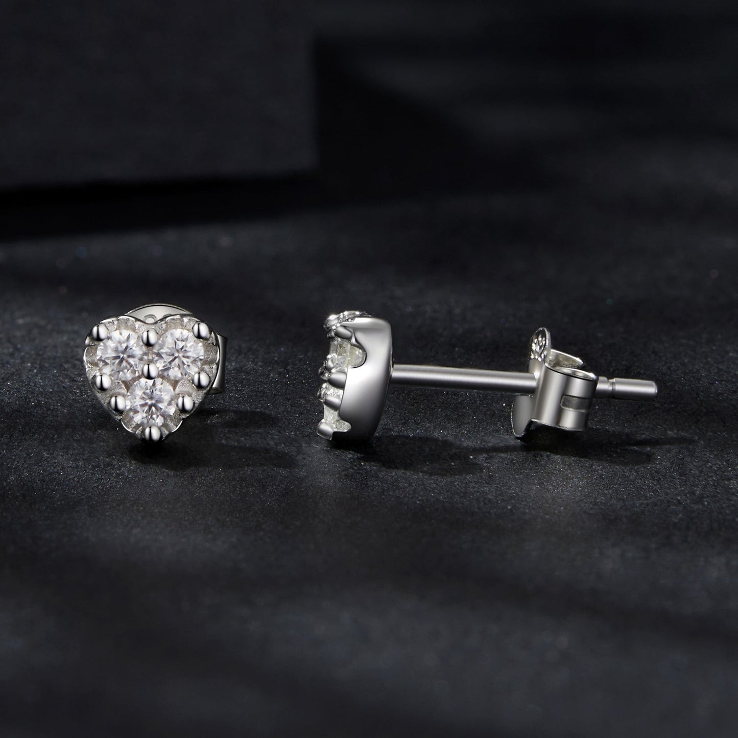 925 Sterling Silver Moissanite 0.03 Carat Earrings for Women