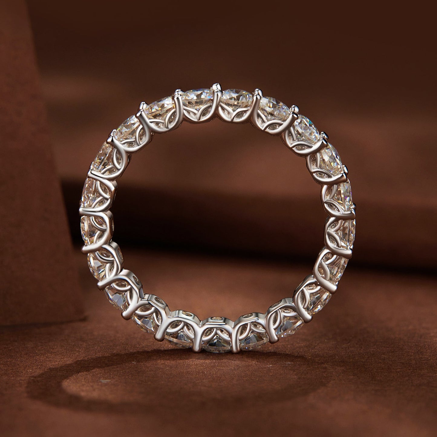 925 Sterling Silver 3mm Moissanite Ring for Women Size 6
