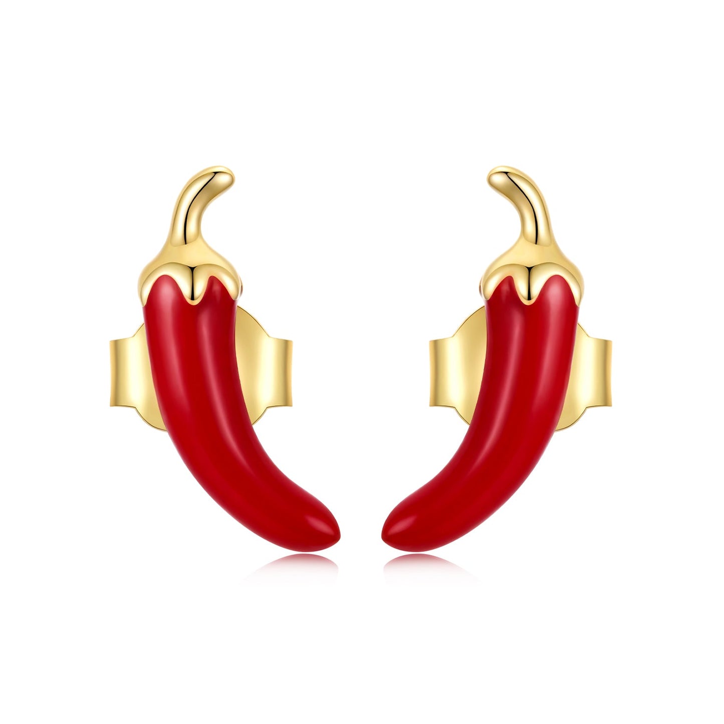 925 Sterling Silver Gold Plated Enamel Earrings for Women