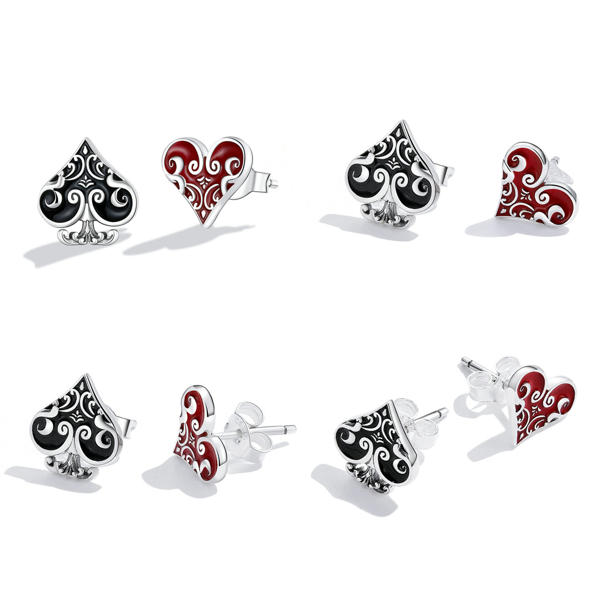 S925 Sterling Silver Oxidized Earrings with Enamel - Perfect for Any Occasion