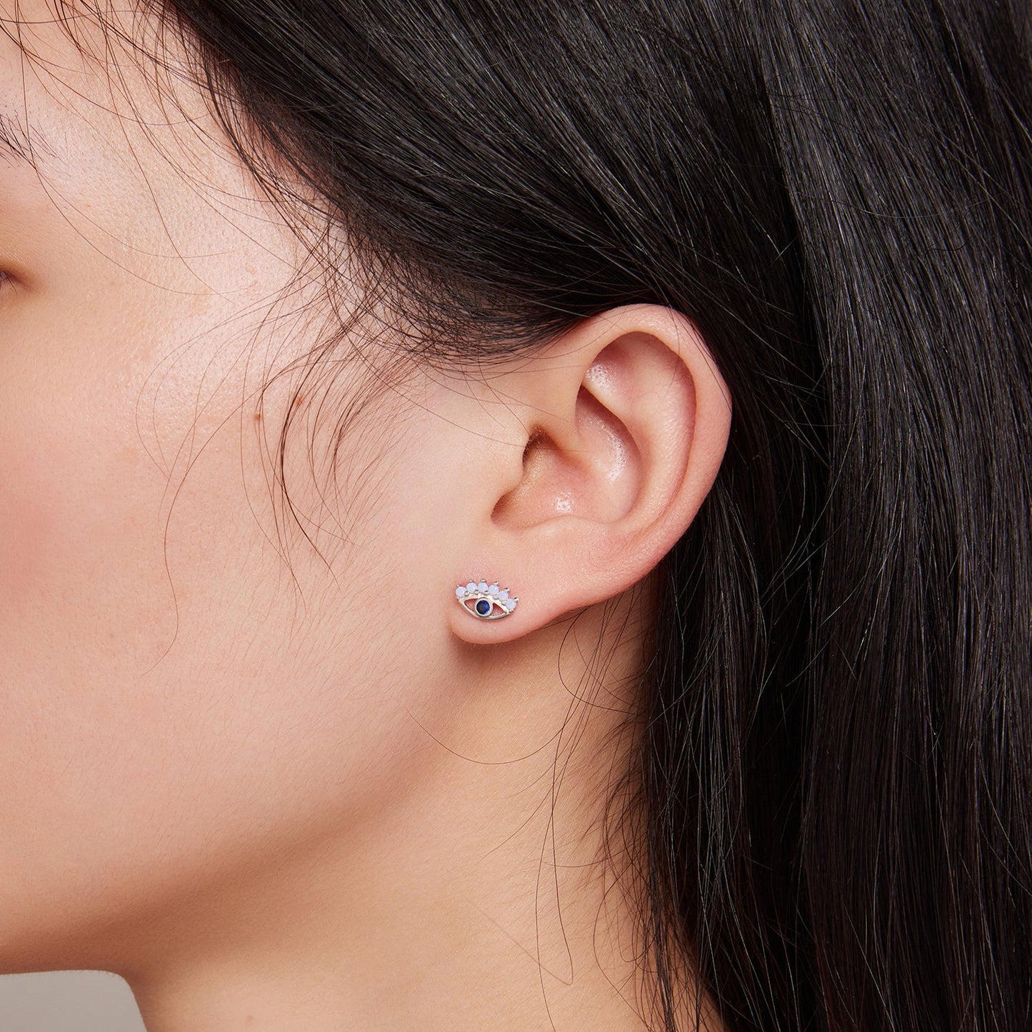 925 Sterling Silver Plated Platinum Opal Earrings for Women