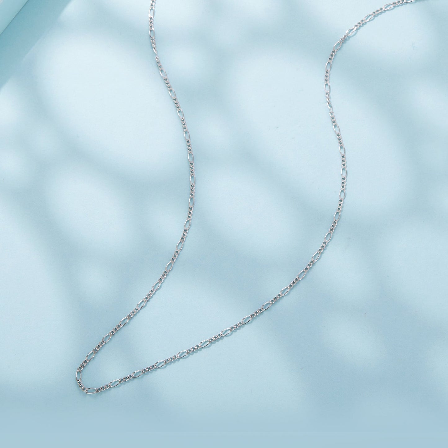 925 Sterling Silver 40cm Necklace with Plated White Gold