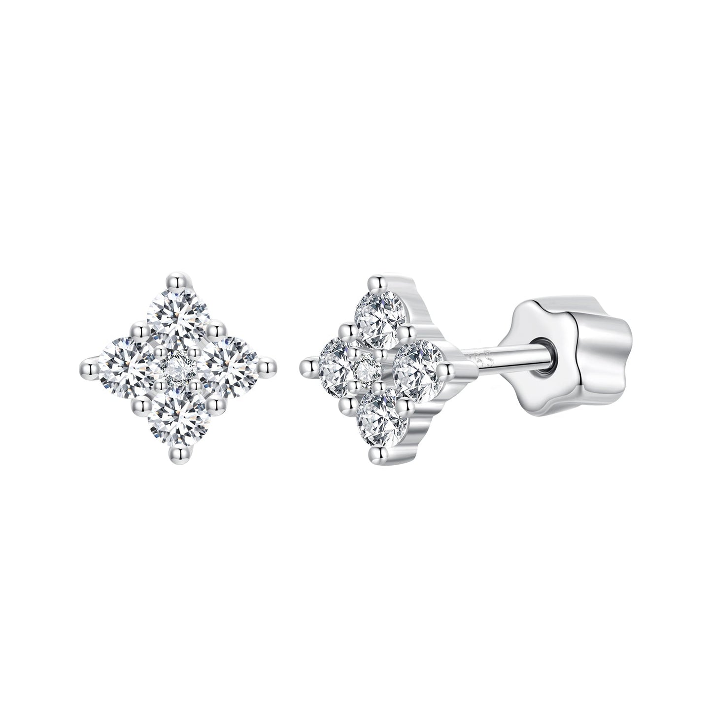 925 Sterling Silver 10mm Moissanite Earrings for Women