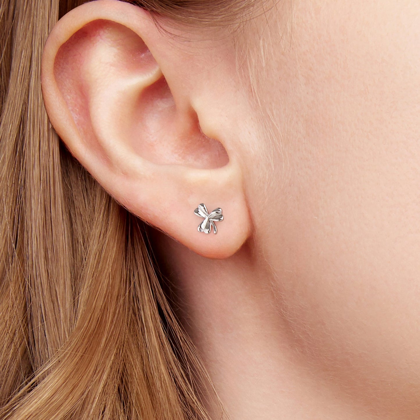 925 Sterling Silver White Gold Plated 0.7cm Earrings for Women