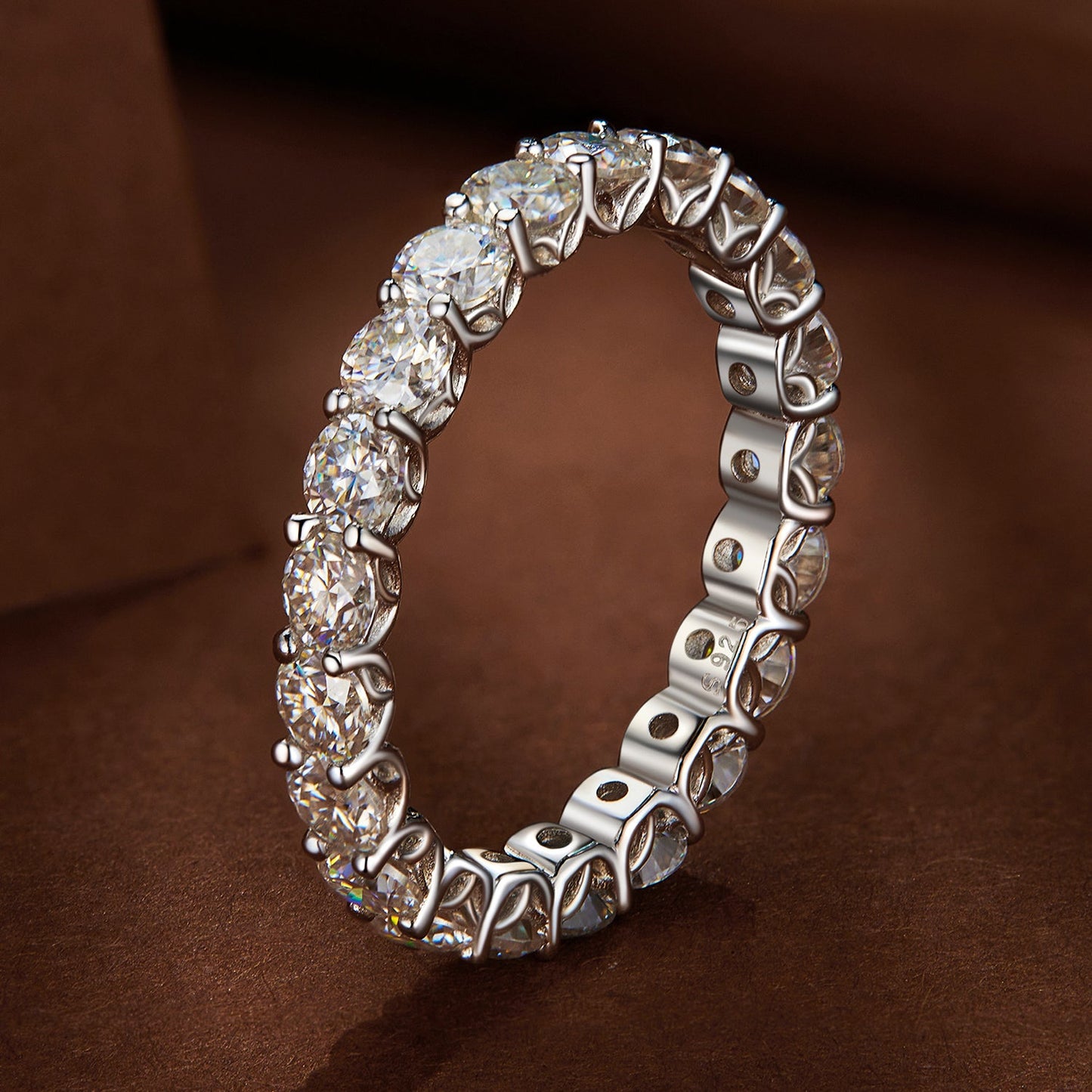 925 Sterling Silver 3mm Moissanite Ring for Women Size 6