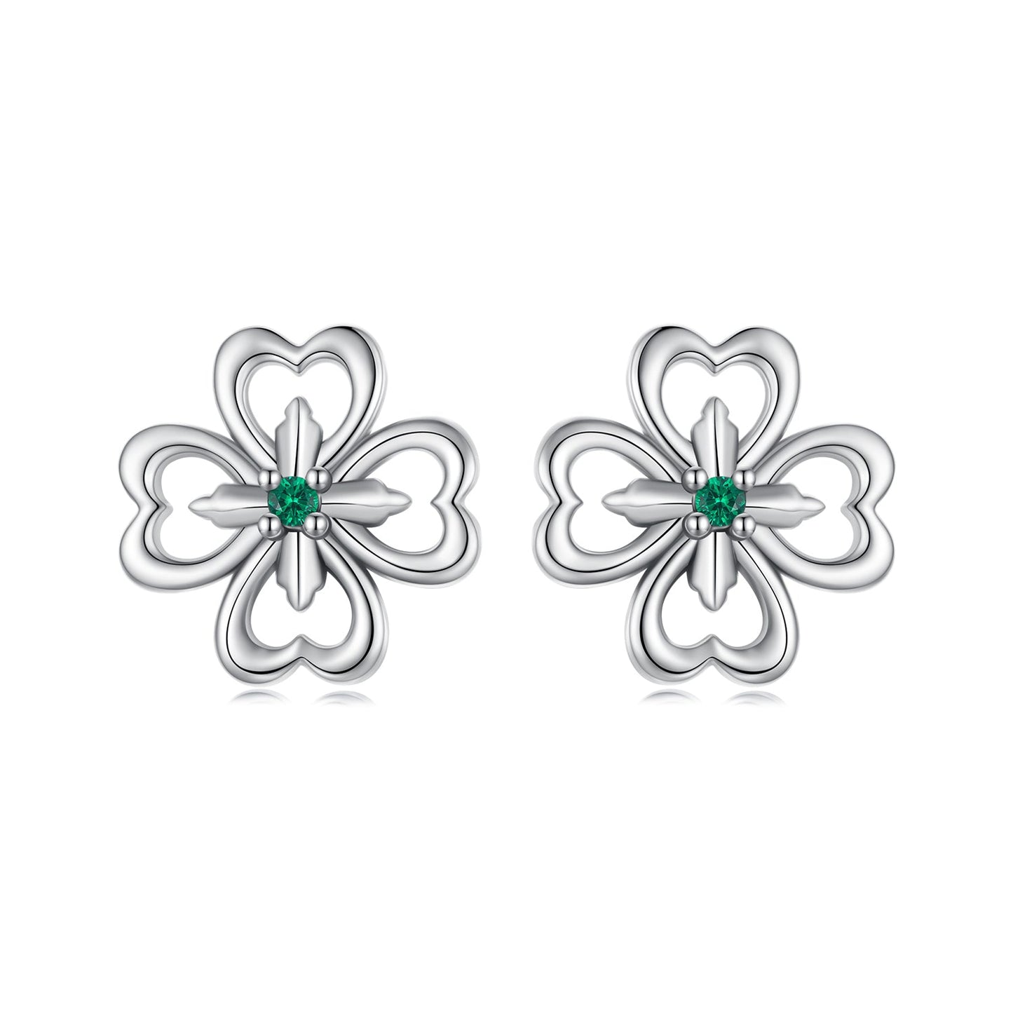 925 Sterling Silver Earrings with Pavé Setting CZ, 0.9cm, Oxidized Silver for Women