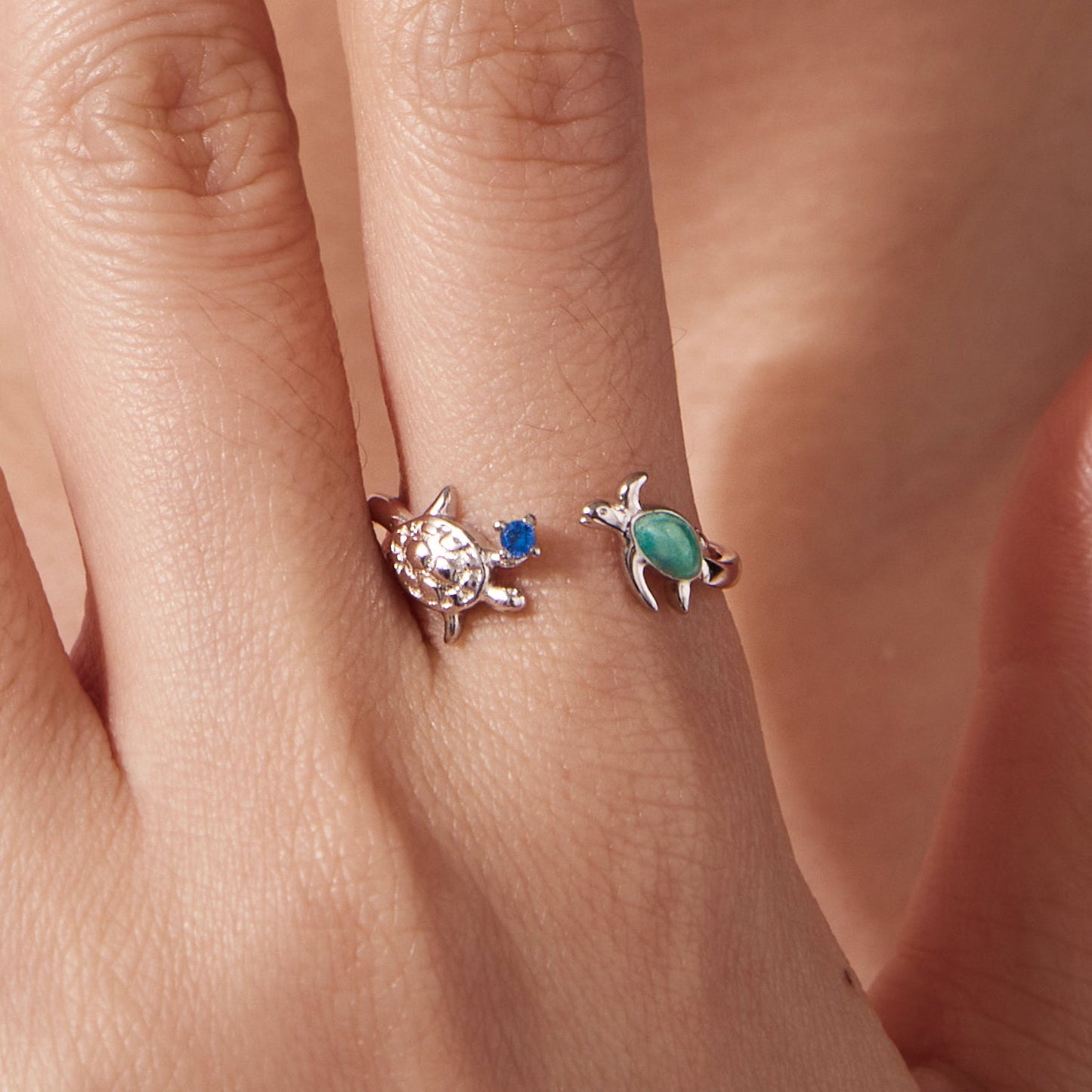 925 Sterling Silver Enamel White Gold Plated Ring for Women