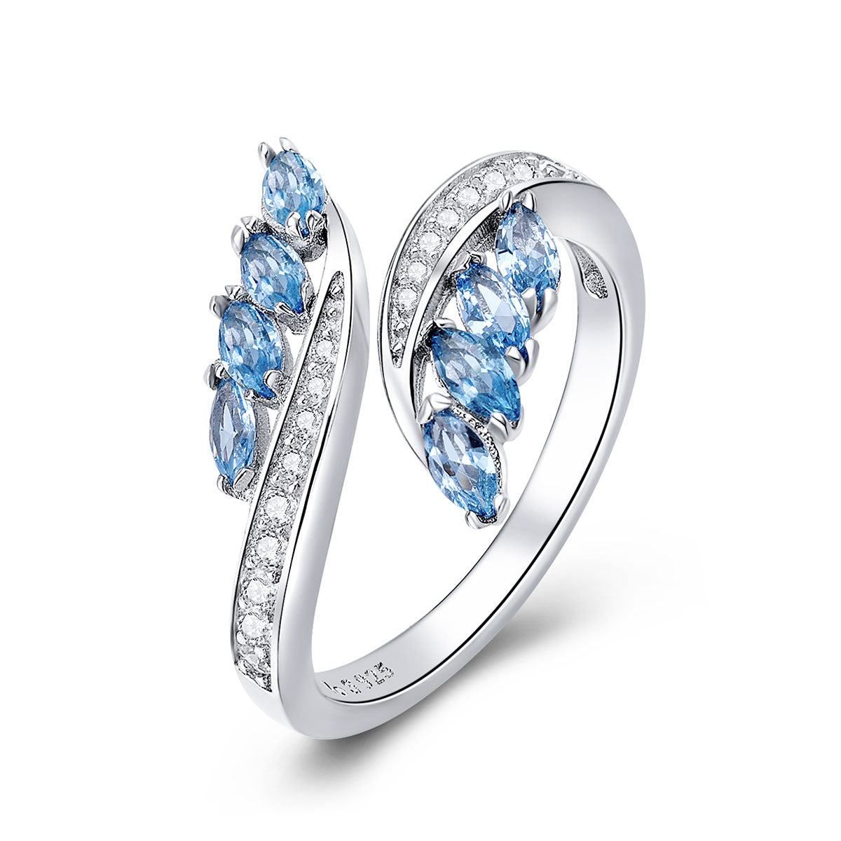925 Sterling Silver Plated Platinum Pavé CZ Ring for Women