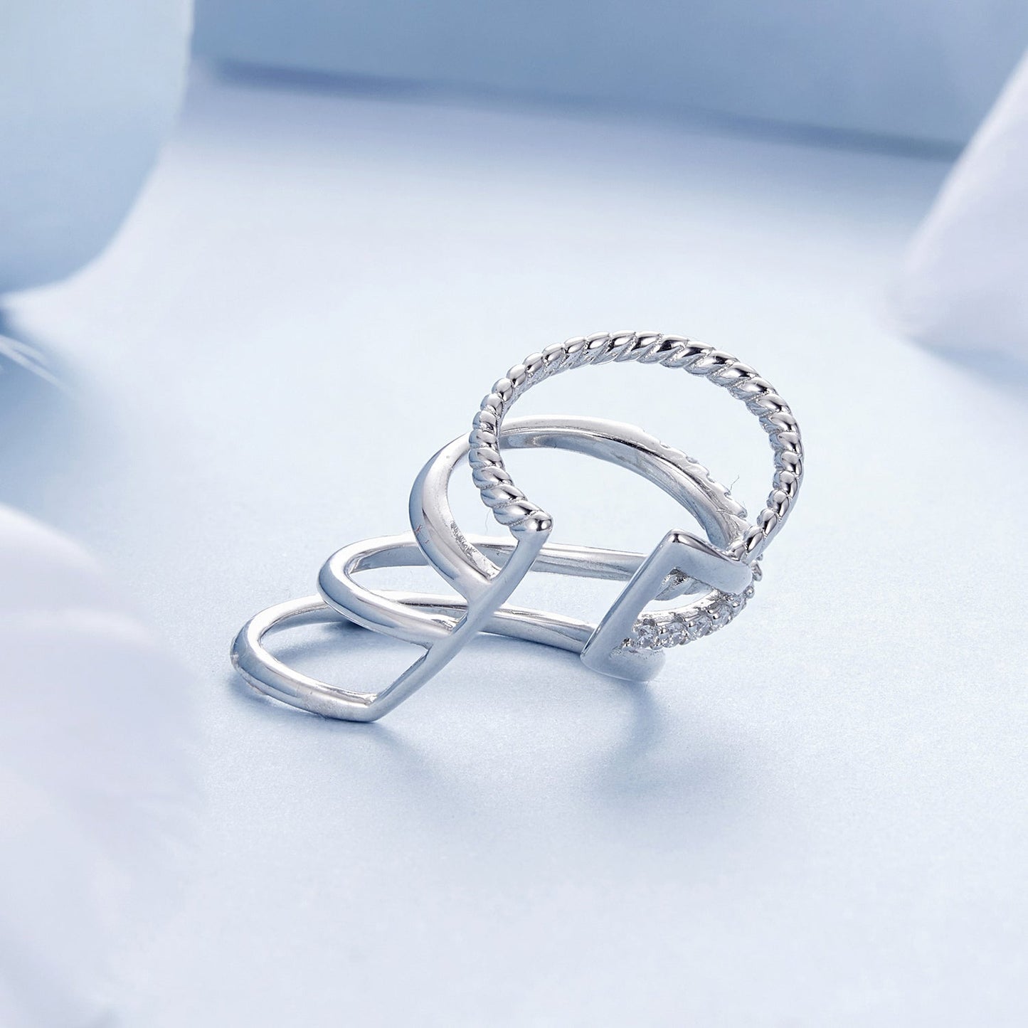 925 Sterling Silver Earrings with CZ and White Gold Plating