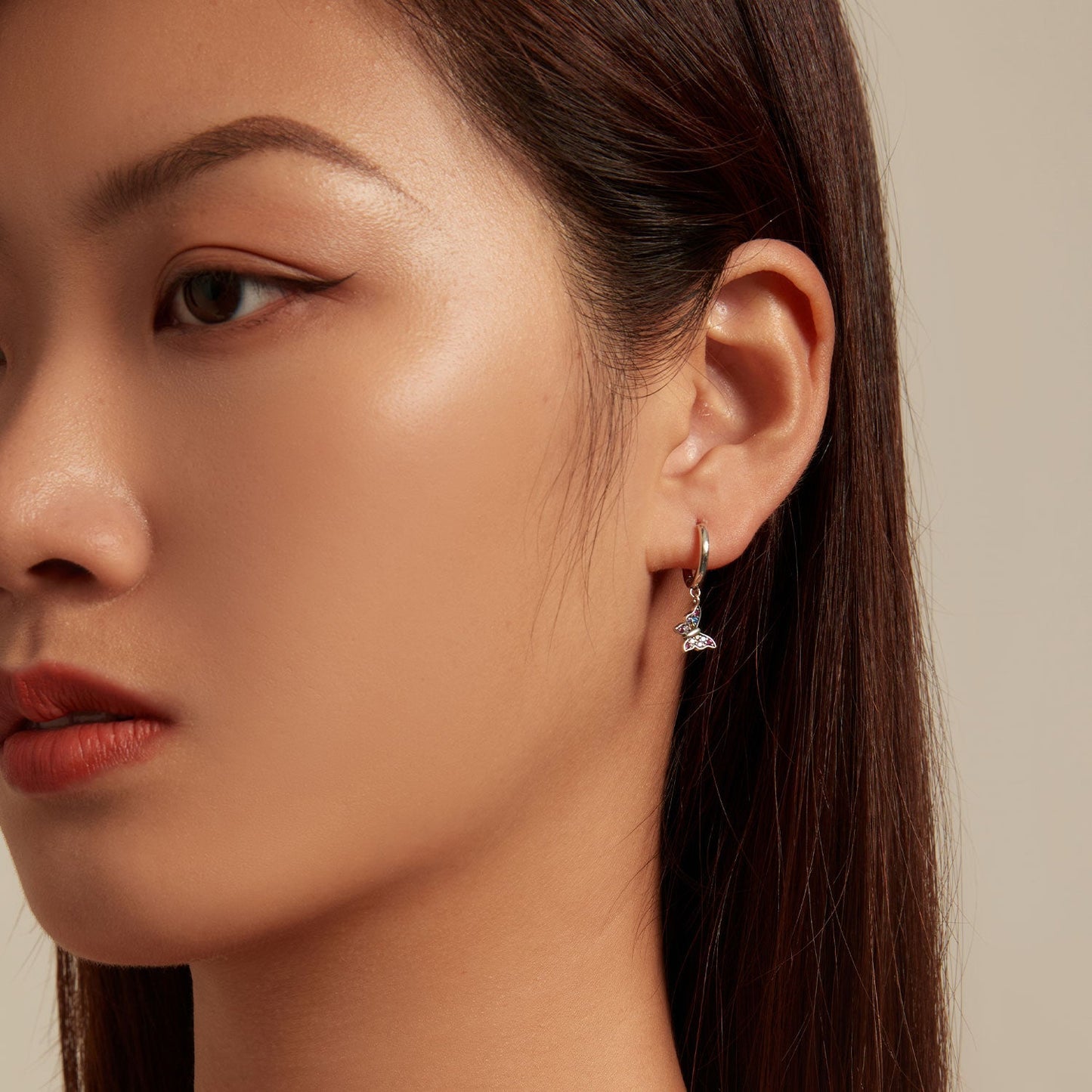 925 Sterling Silver Earrings with Pavé Setting CZ, 2.3*0.95cm, for Women