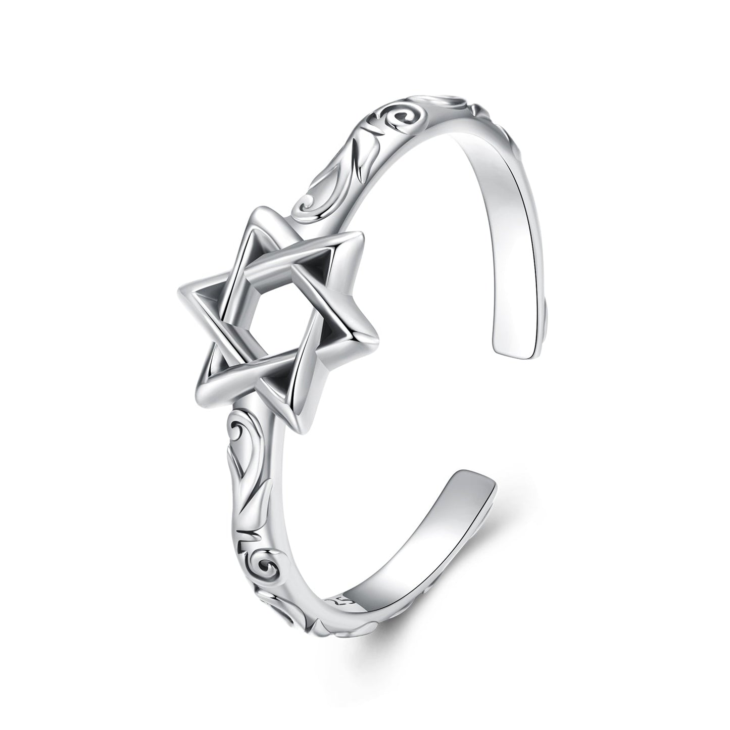 925 Sterling Silver Oxidized Silver 0.8cm Pendant Rings for Women