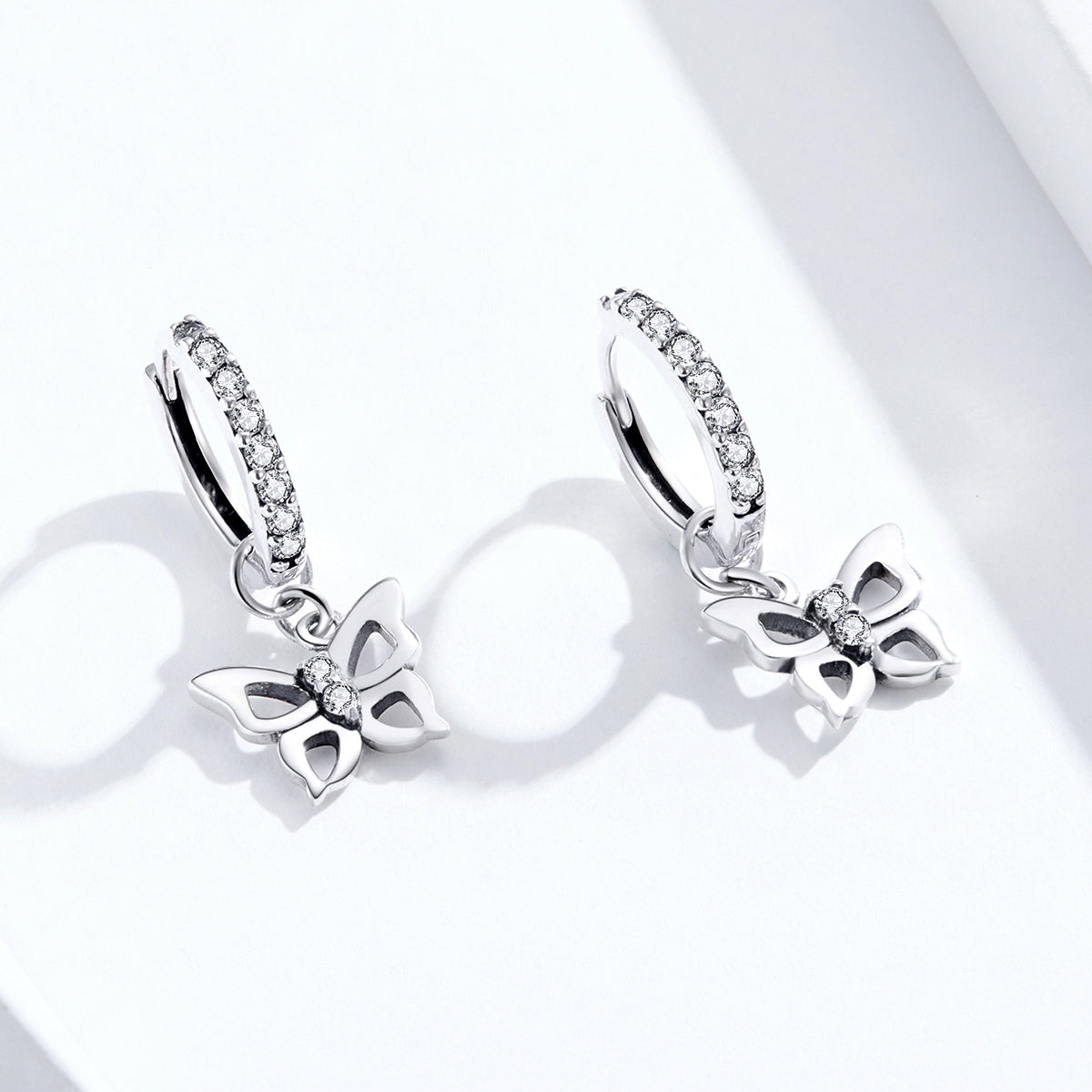 S925 Oxidized Silver Pavé Setting CZ Earrings for Women
