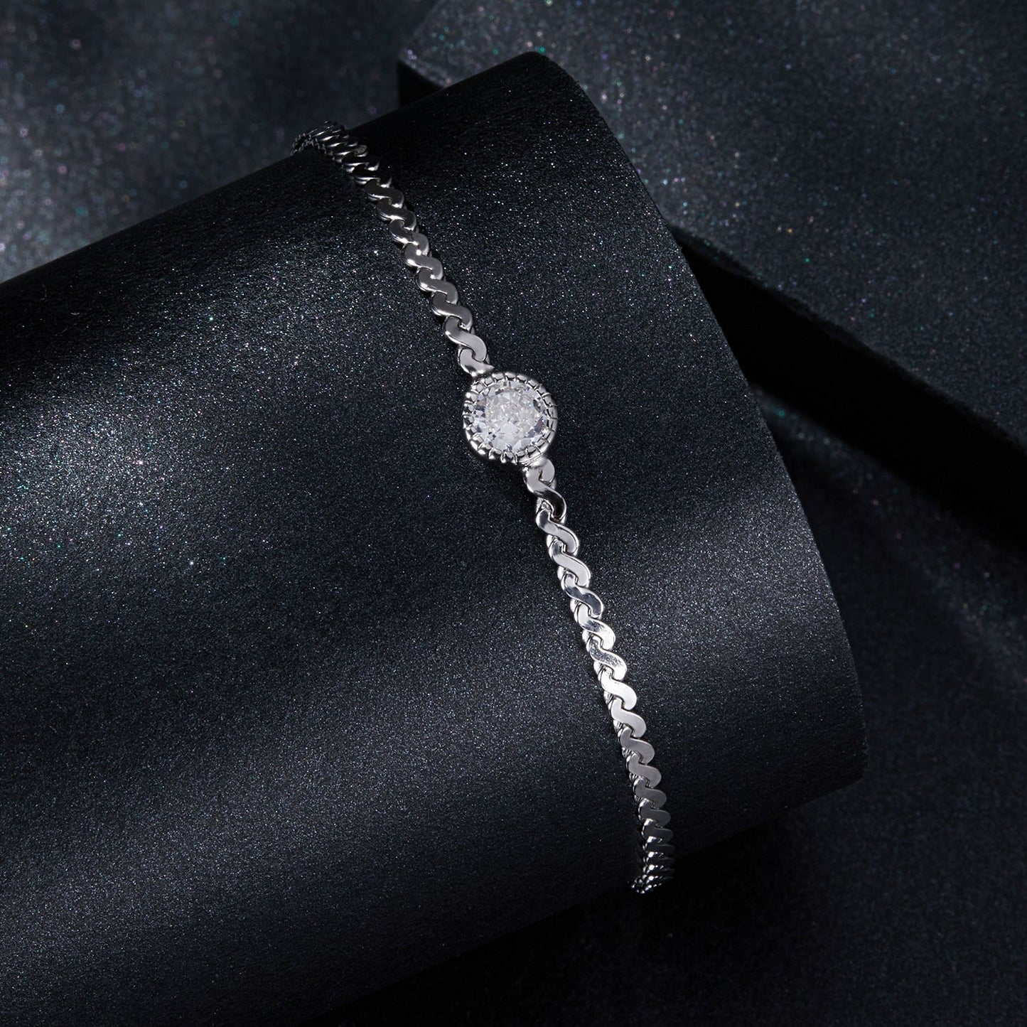 S925 Sterling Silver 5.0mm Moissanite Bracelet for Women