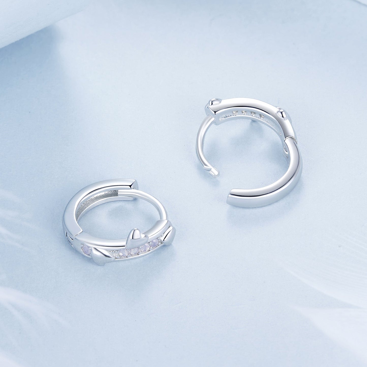 925 Sterling Silver Nano Opal Earrings for Women - White Gold Plated - 12x5mm