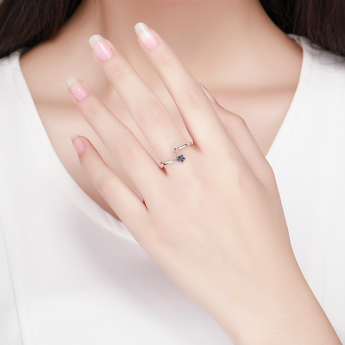 925 Sterling Silver Adjustable Ring, 0.2cm Width, Size 1.1*0.7cm, Women