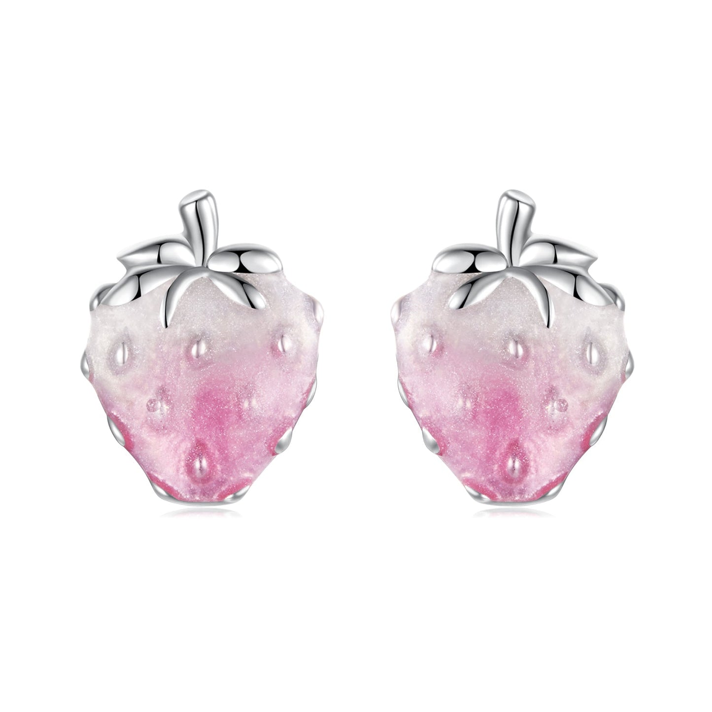 925 Sterling Silver White Gold Plated Enamel Earrings
