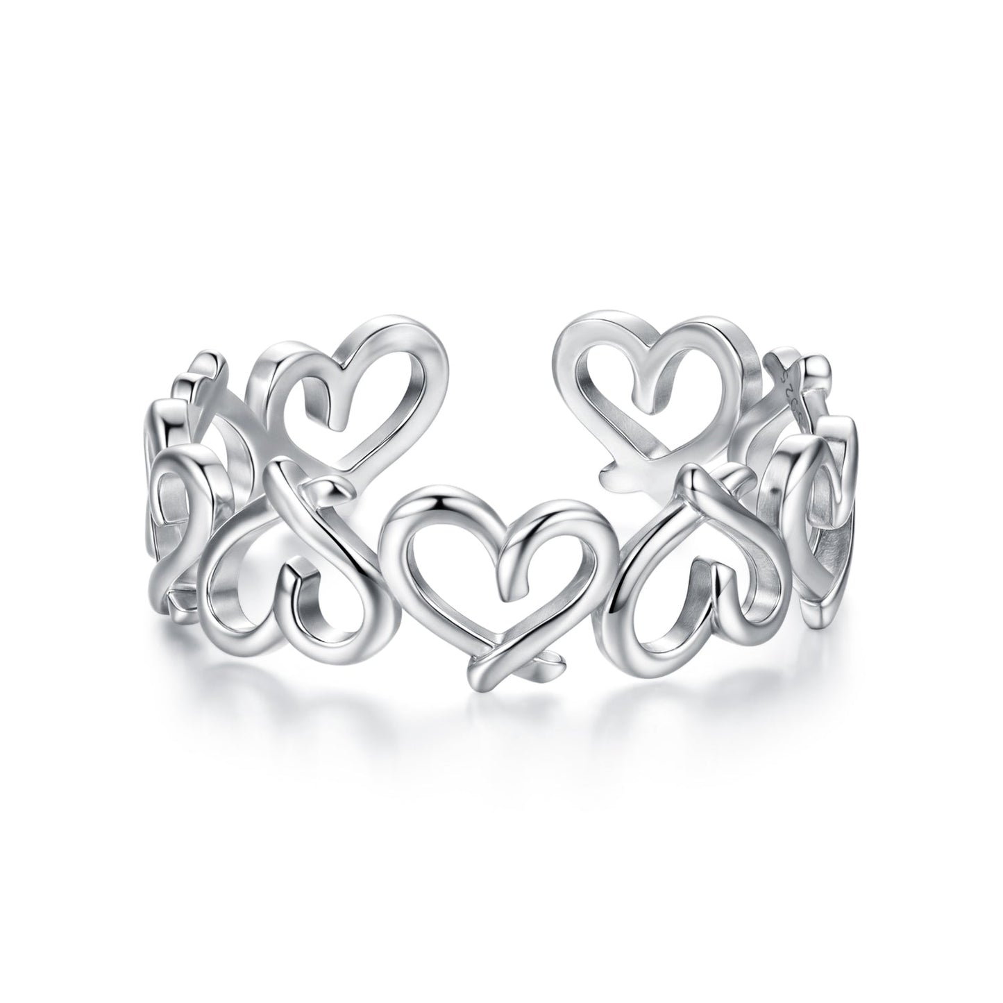 925 Sterling Silver and White Gold Plated Ring for Women