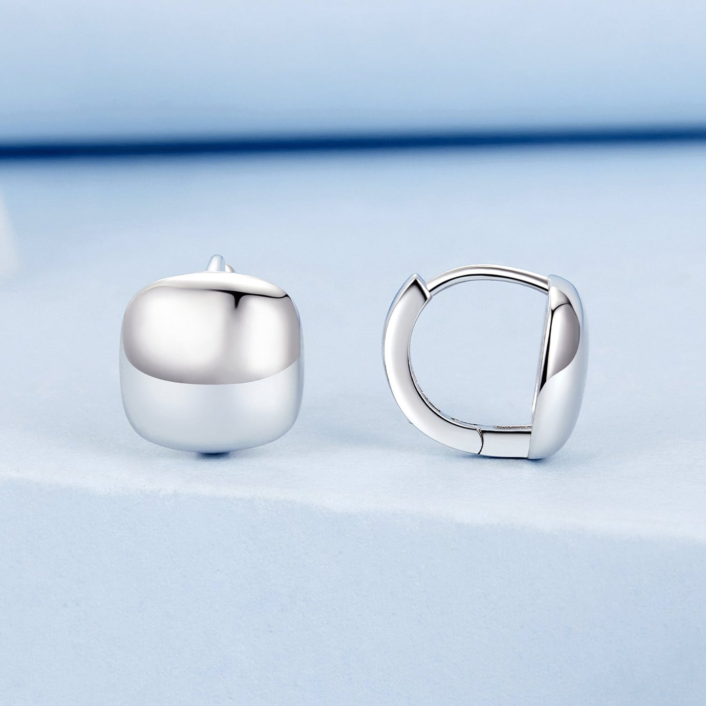 925 Sterling Silver Plated White Gold 10mm Earrings for Women