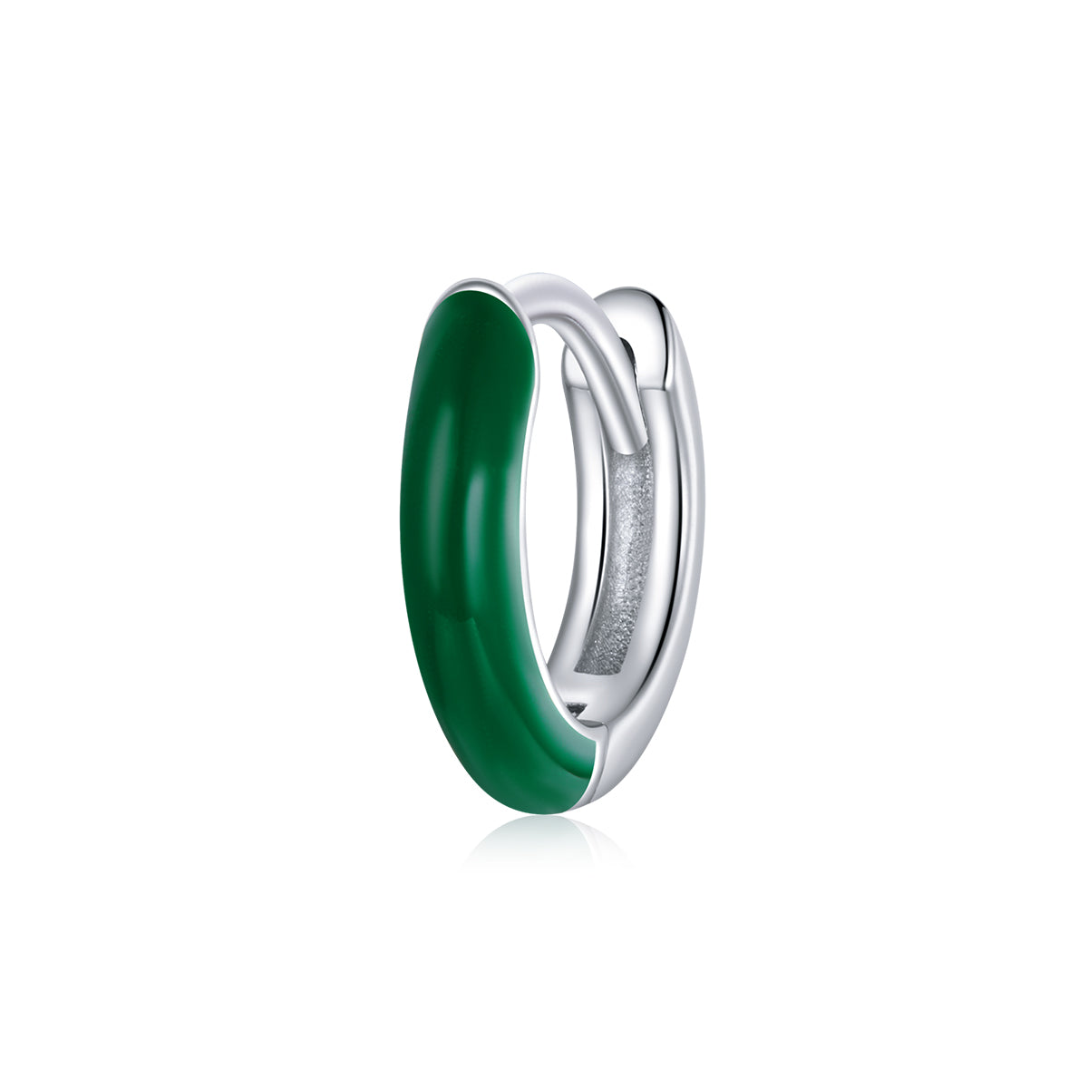 925 Sterling Silver Enamel Earrings 0.7cm for Women