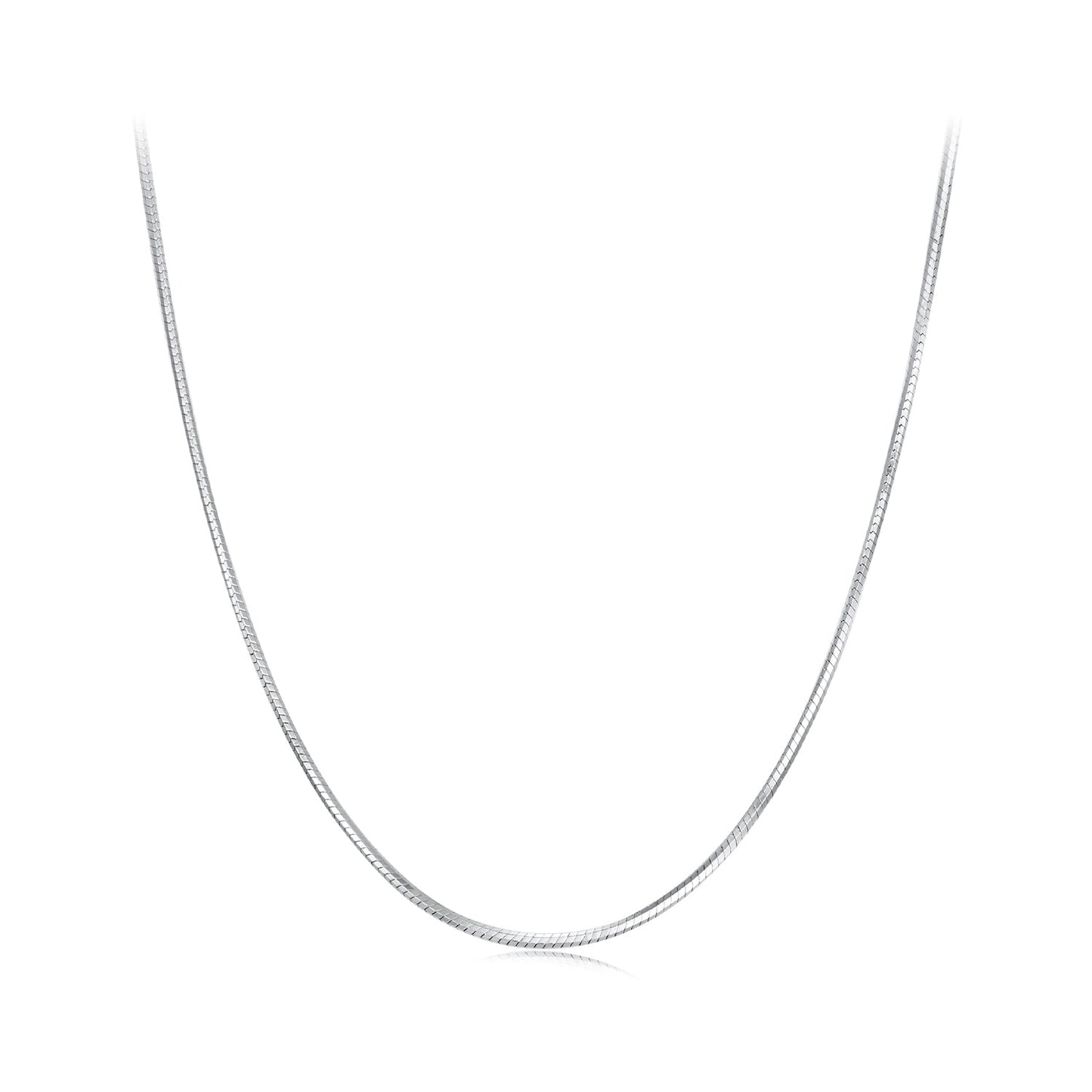 925 Sterling Silver + Plated White Gold 40cm Necklace