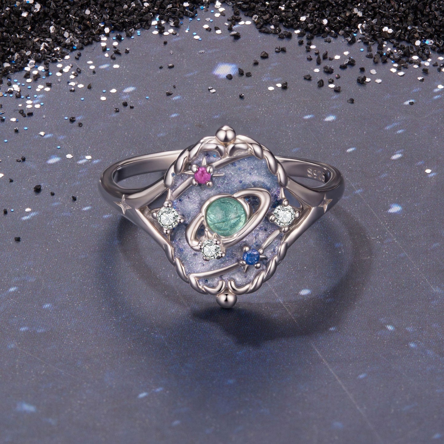 925 Sterling Silver Pendant 1.5*1.2 cm with Enamel and CZ for Women