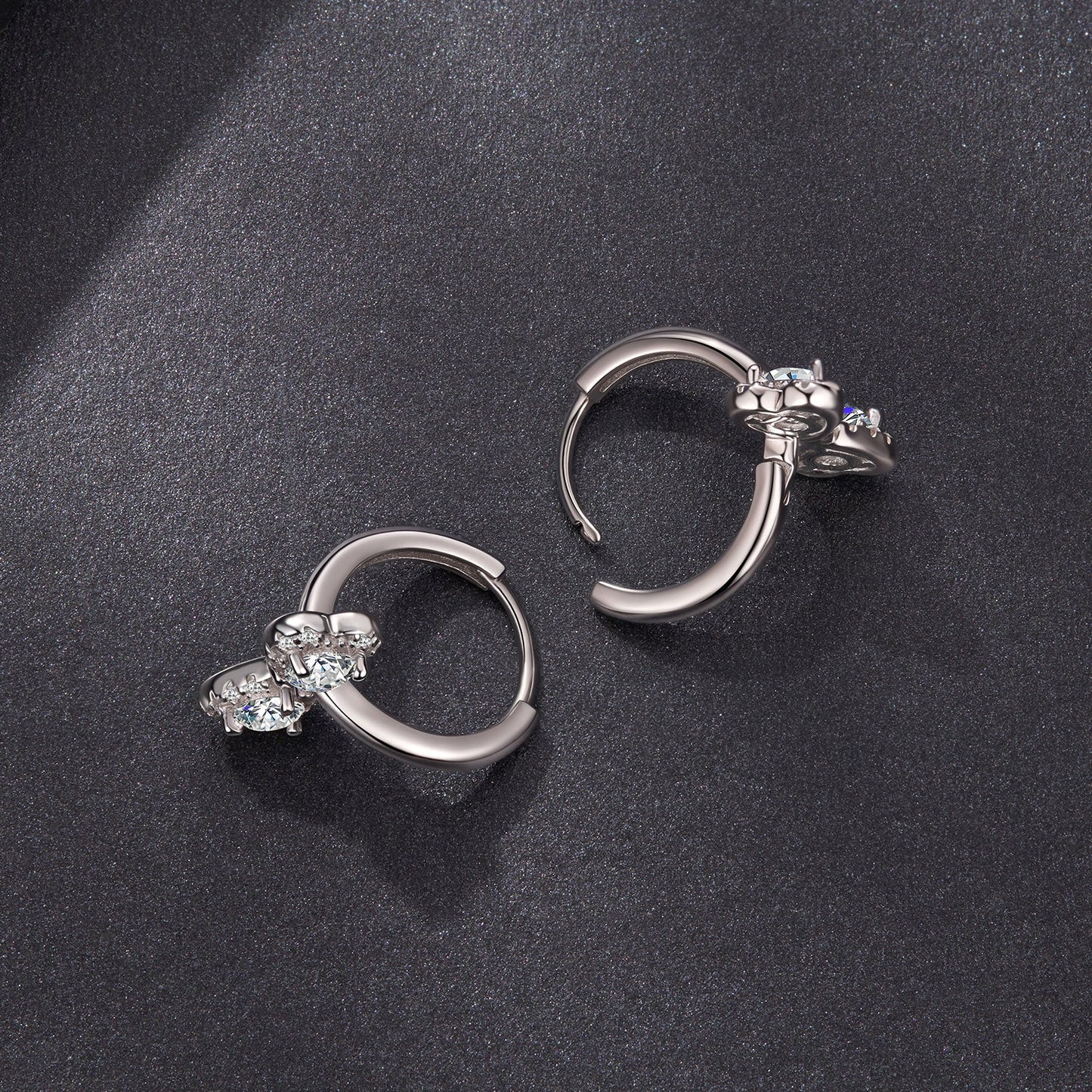 925 Sterling Silver Moissanite 0.20 Carat Earrings Plated White Gold for Women