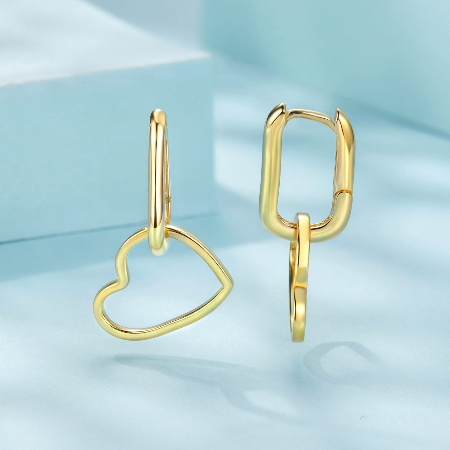 925 Sterling Silver Earrings with Love Pendant for Women