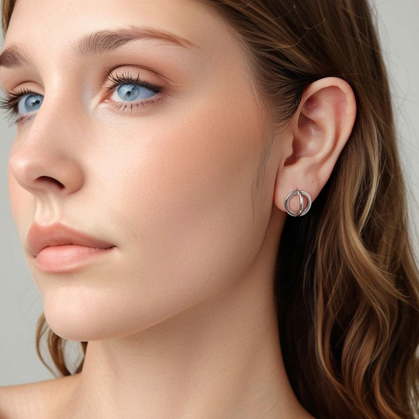 925 Sterling Silver Earrings - Oxidized Silver Finish, 1.3cm for Women
