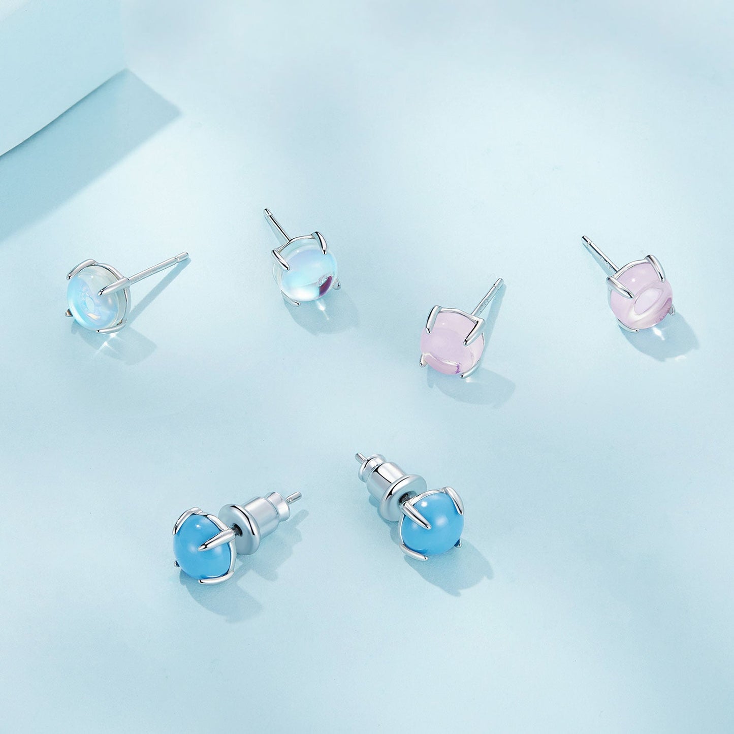 925 Sterling Silver Opal Earrings for Women