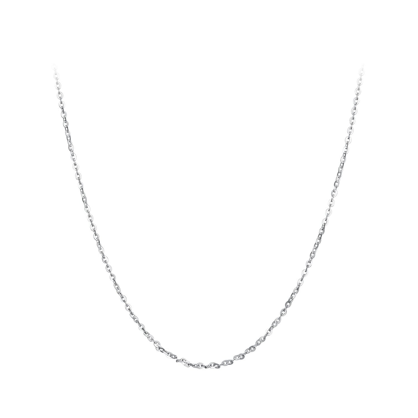 925 Sterling Silver Plated Platinum Necklace 45.0 cm for Men