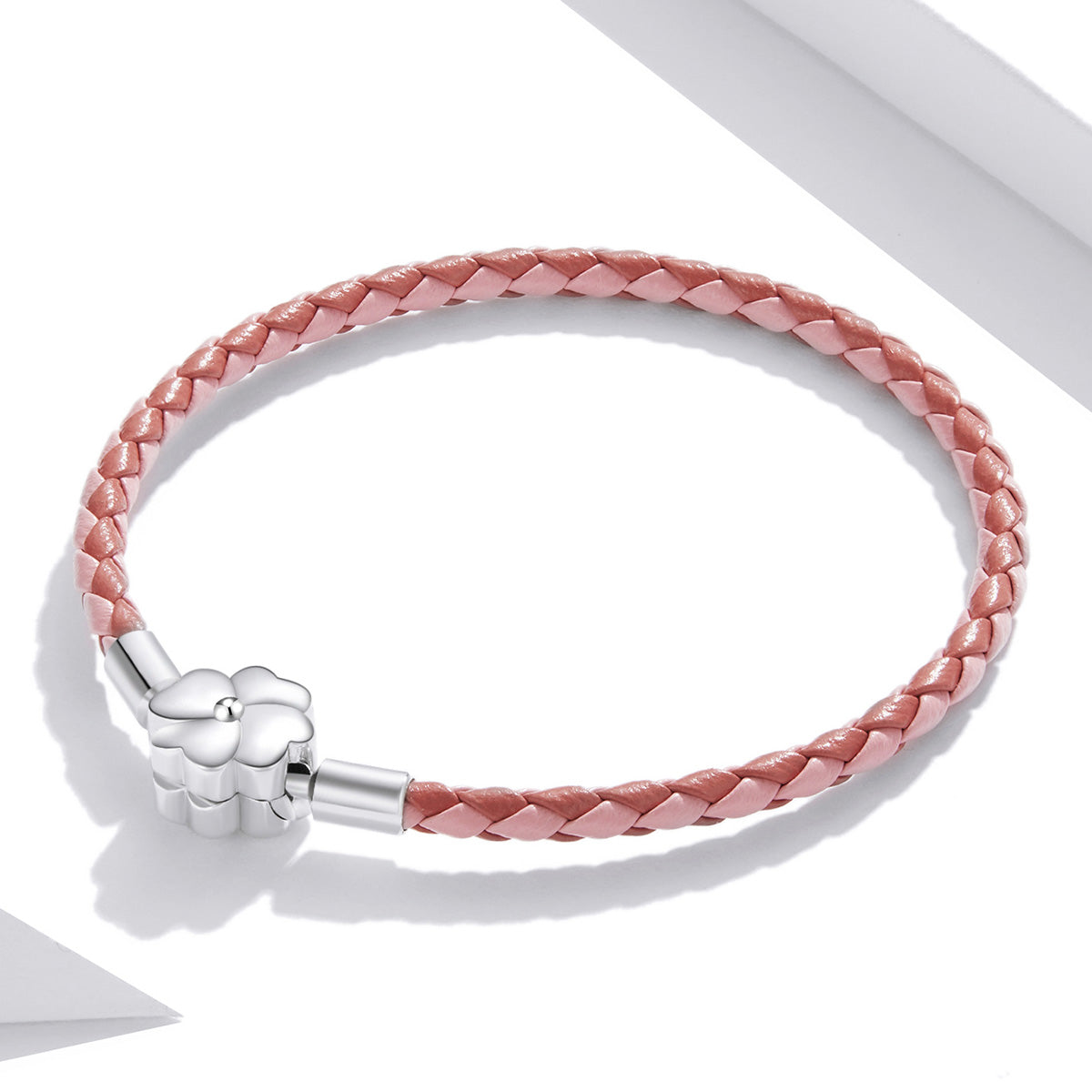 925 Sterling Silver Oxidized Leather Bracelet 17cm for Men