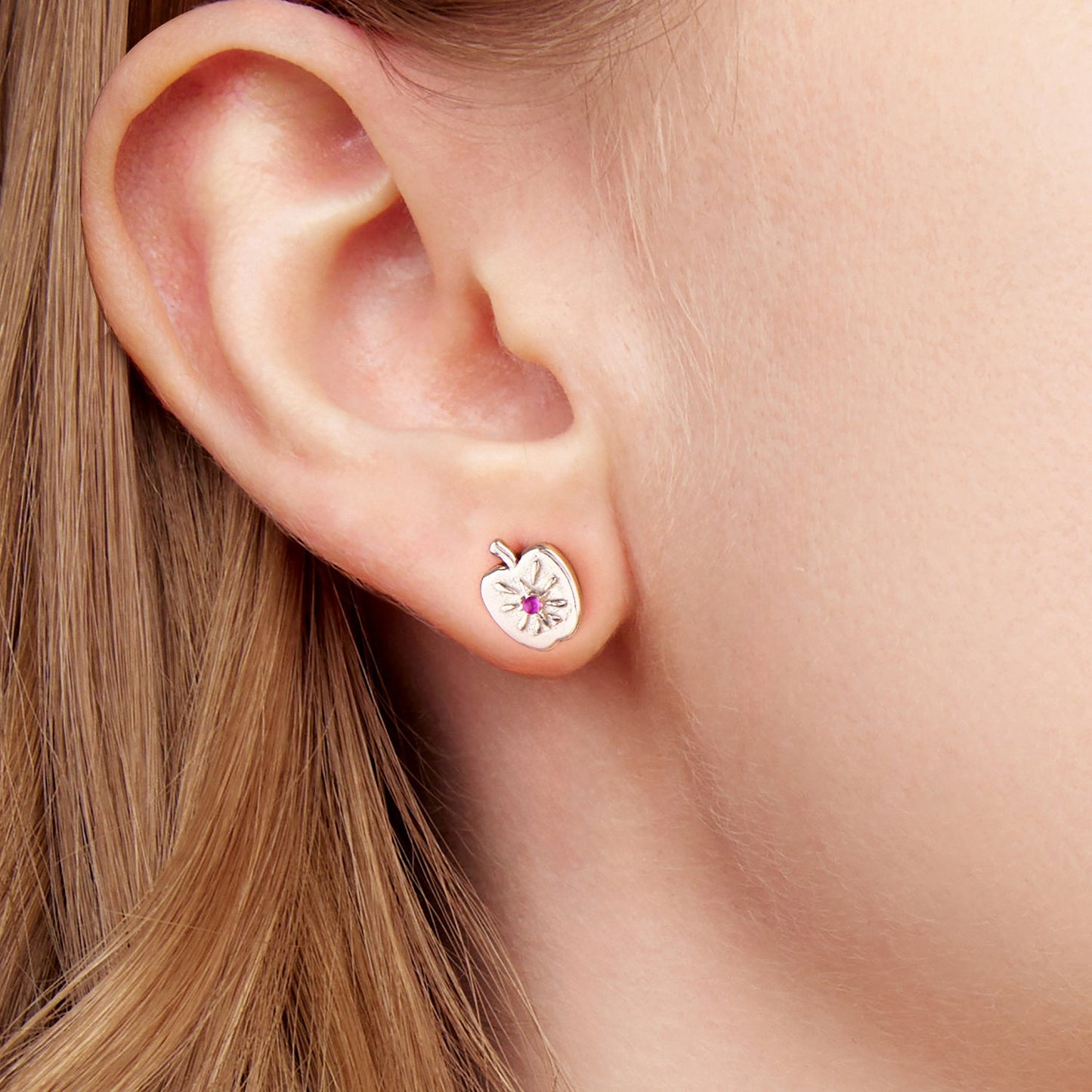 925 Sterling Silver Earrings with Synthetic Spinel & Enamel, 1.1x0.8cm for Women