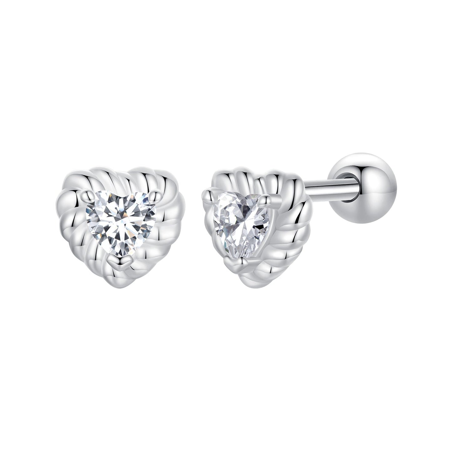 925 Sterling Silver Moissanite 0.15ct Earrings for Women
