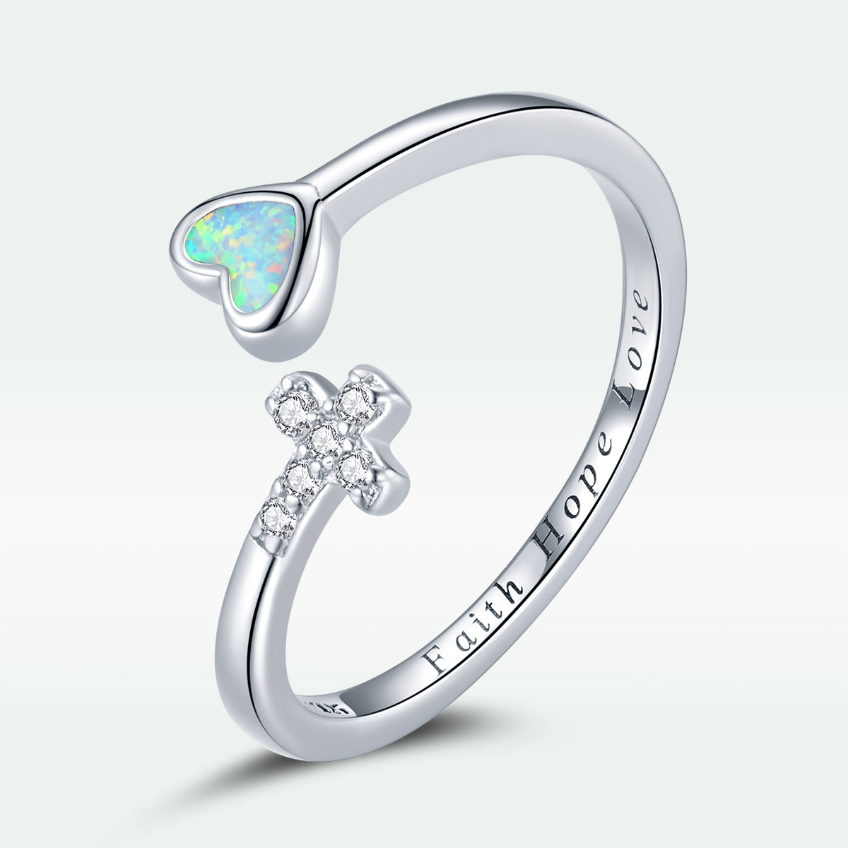 925 Sterling Silver Opal Ring with CZ for Women