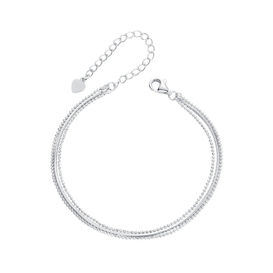 925 Sterling Silver & White Gold Plated Bracelet
