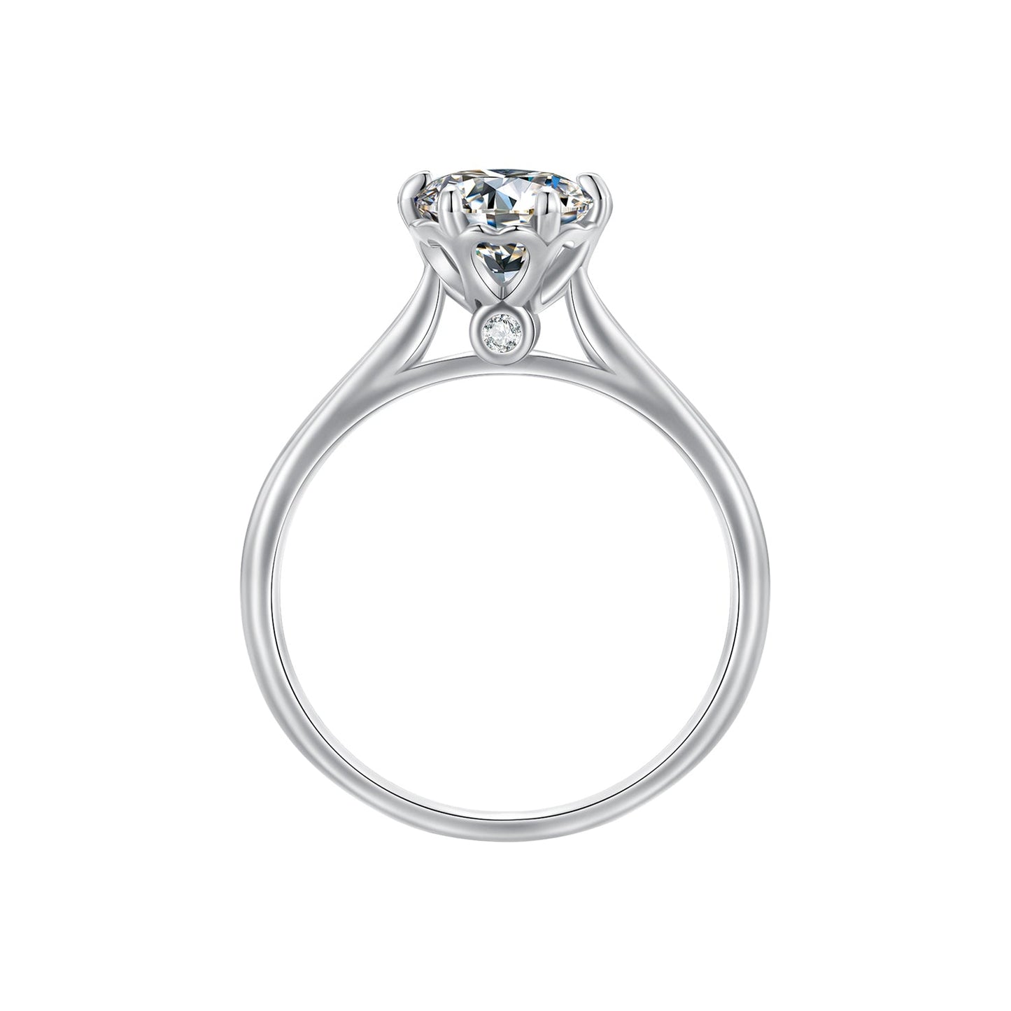 925 Sterling Silver Moissanite 1 Carat Ring Size 6 for Women