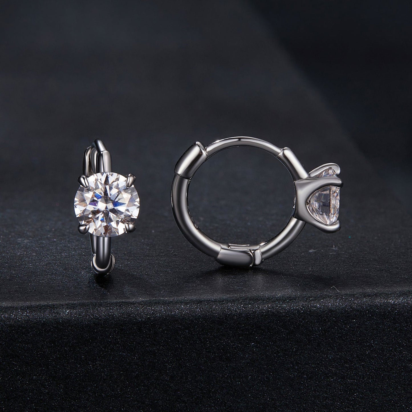925 Sterling Silver & White Gold Plated 0.5 Carat Moissanite Earrings for Women