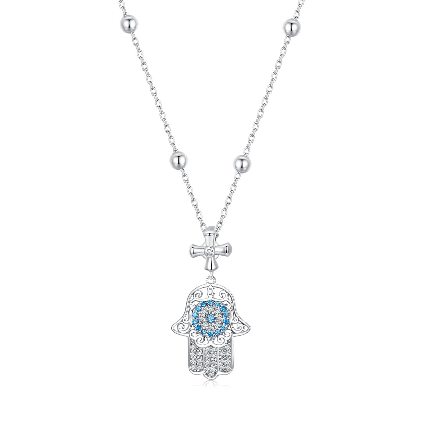 925 Sterling Silver Necklace with Pavé Setting CZ - 400mm Length